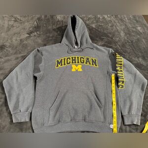 Gray Hoodie with Yellow Michigan Logo
